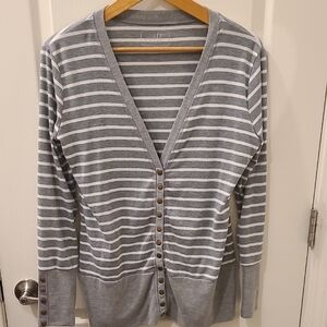 Gray Striped Women's Sweater
